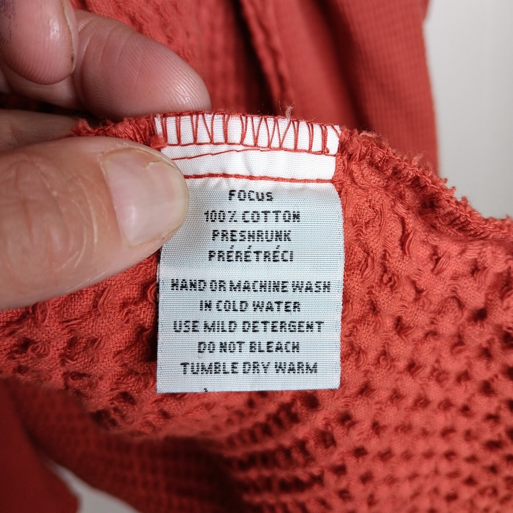 Anthropologie Focus Casual Life Cardigan S Burnt Orange Waffle Knit Lagenlook - Picture 6 of 8